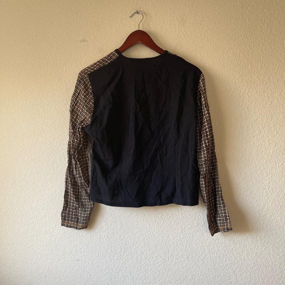 Womens Patchwork Embroidered Button Front Blouse … - image 2