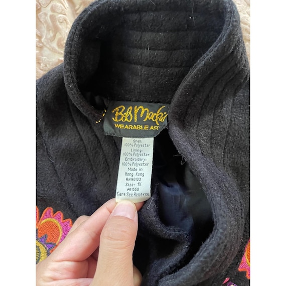 Vintage Bob Mackie Wearable Art Embroidered Flora… - image 6