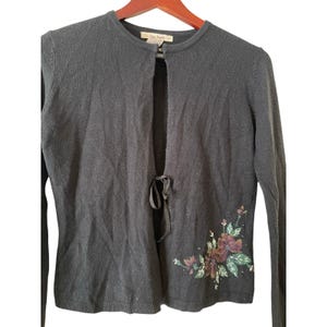 Vintage free people tie front boho cottagecore cardigan medium image 2