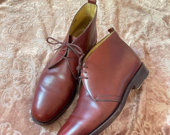 Men Vintage Leather Tan Ankle Boots by Adolfo Size 11/men  display picture 2