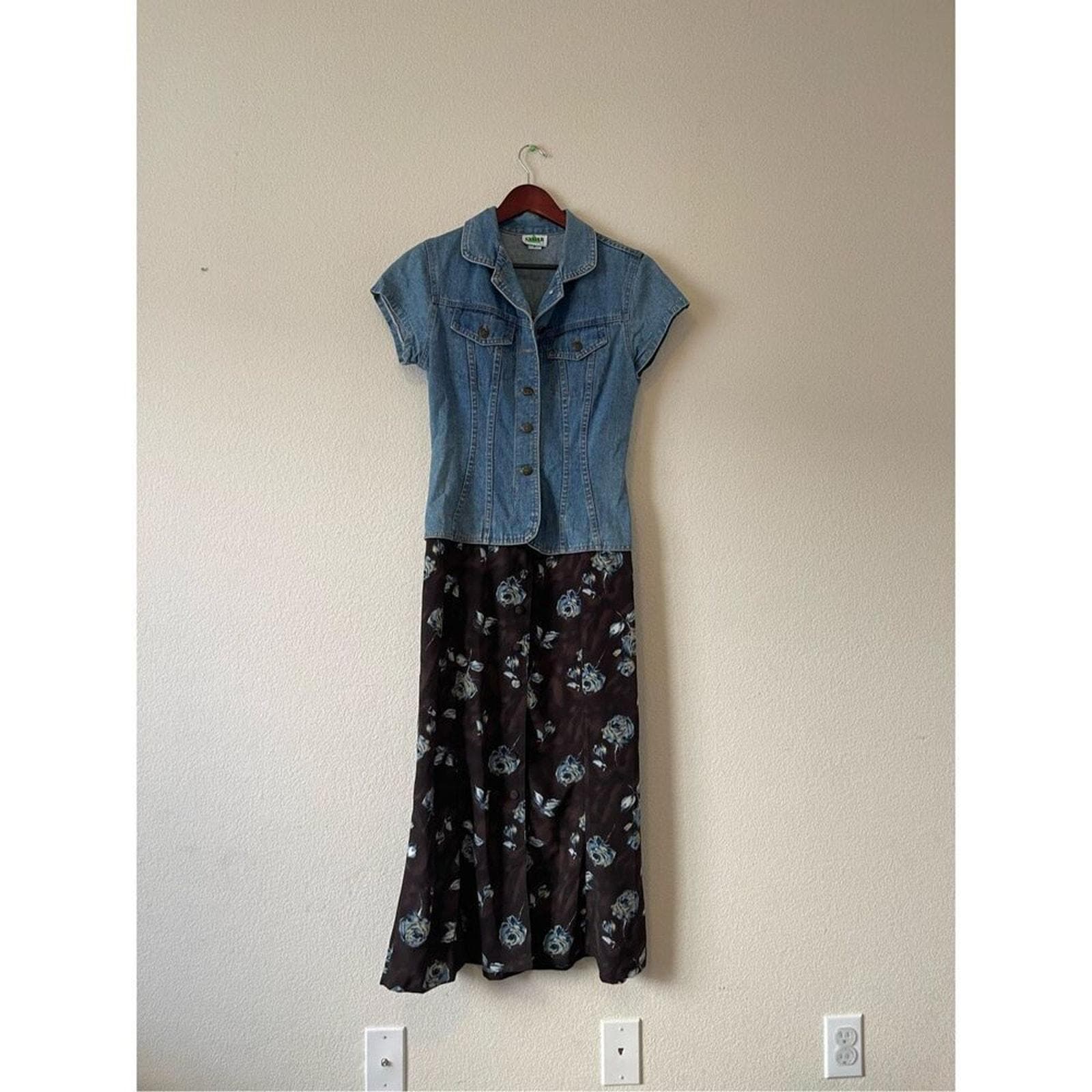 90s peasant dress 80s 90s Donna Morgan Cottagecore Short Sleeve Peasant Dress Button Up   Higgs Vintage