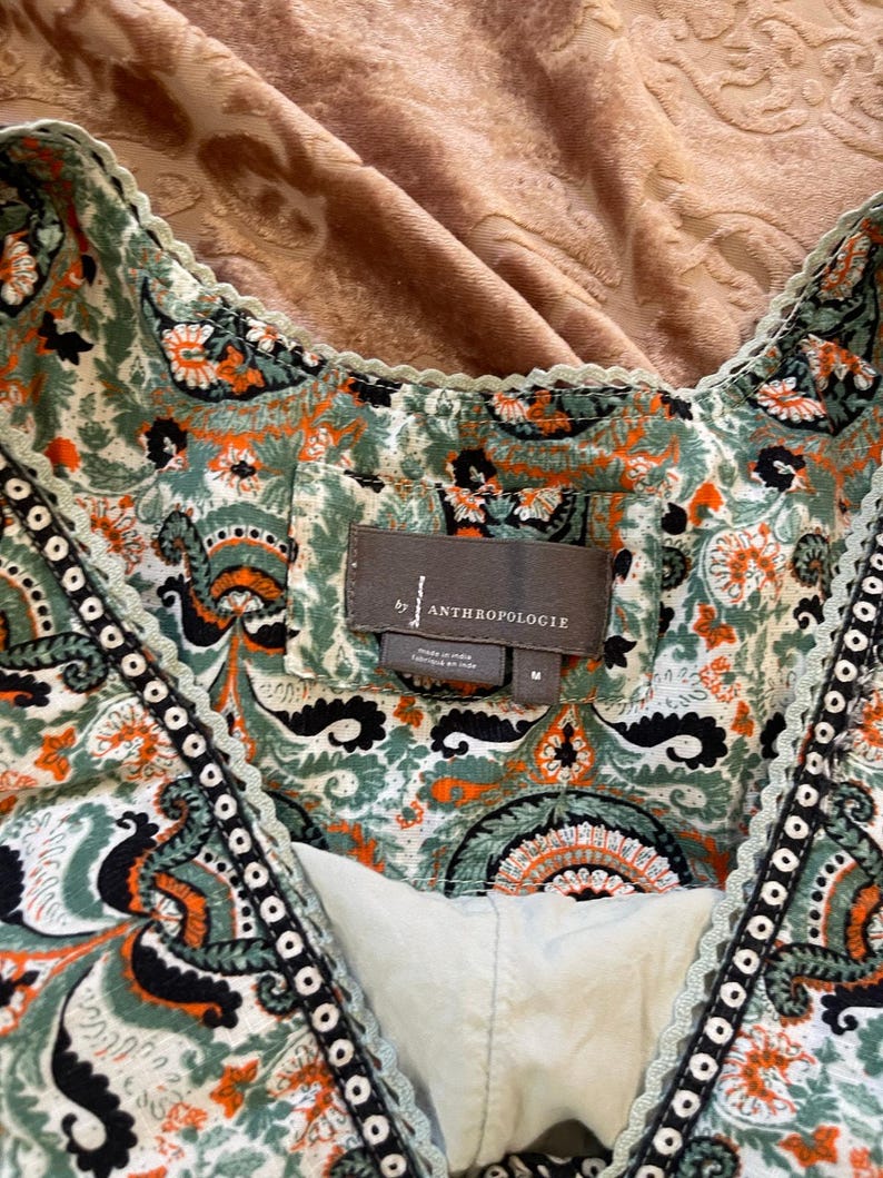 Anthropologie Astrid Tunic Dress Blue Green Side pockets size medium image 7