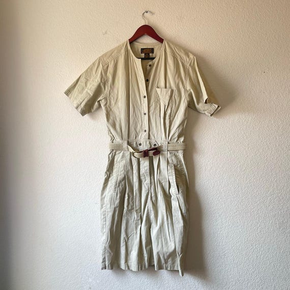 khaki utility shirt dress Khaki safari dress women, Utility dress, Cargo pocket Military dress, Cotton Shirt dress, High neck army dress, Avant garde dress MERCES