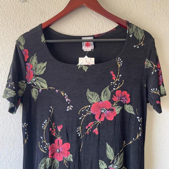NWT Vintage Dotti Black Floral Maxi Dress Cottagecore 90s Size Medium -  Etsy Israel