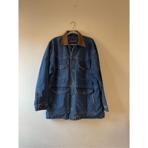 Vintage Saguaro west denim heavy lined utility barn chore coat jacket size xl