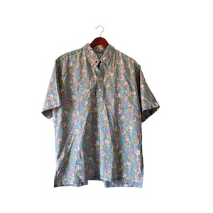 Camicia hawaiana Reyn Spooner anni '80/'90, taglia XL, con stampa floreale inversa, pullover da uomo, modello Henley