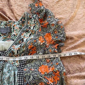 Anthropologie Astrid Tunic Dress Blue Green Side pockets size medium image 6
