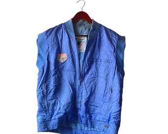 Chaleco de esquí Schneider vintage de los años 80, chaqueta sin mangas, azul, para hombre, ropa deportiva, abrigo XL