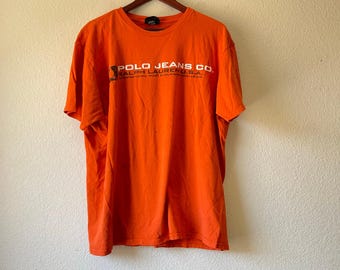 Y2k Polo Ralph Lauren Orange Distressed T Shirt Size Large - Etsy