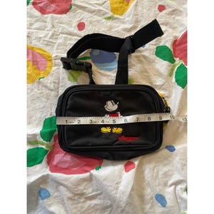 Vintage Disney World Micky Maus Schwarz Nylon Fanny Pack Gürteltasche Bestickt Bild 4