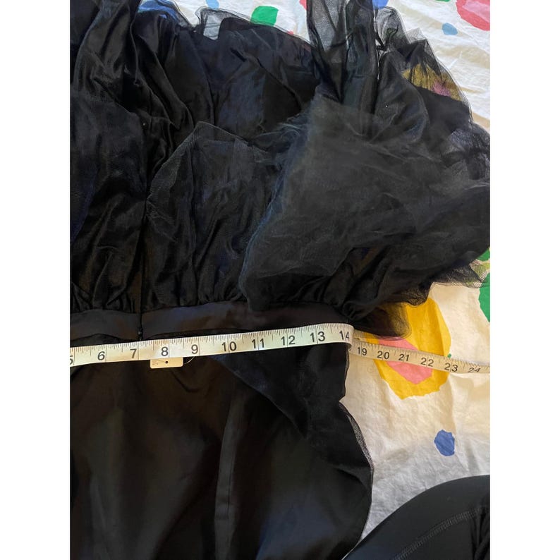 NWT Hutch Anthropologie Black Tulle Halter Mini Dress Tiered Bow Back Size 10 image 4