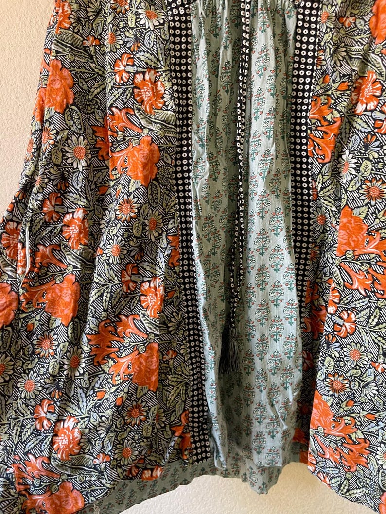Anthropologie Astrid Tunic Dress Blue Green Side pockets size medium image 9