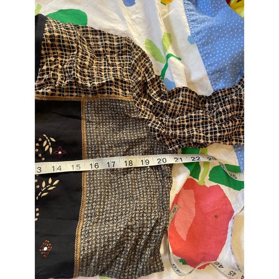 Womens Patchwork Embroidered Button Front Blouse … - image 4