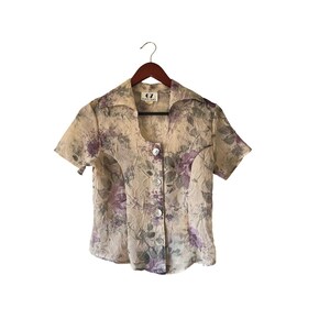 Sheer Crinkle Blouse - Etsy