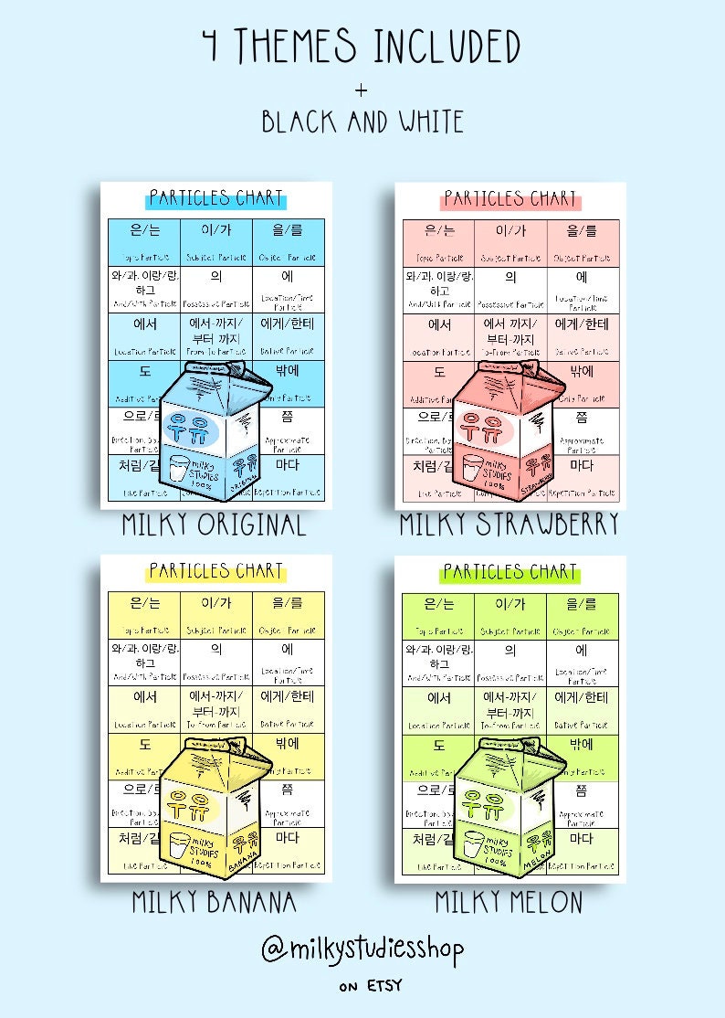 Korean Particles Study Worksheet Pack Workbook Korean Study | Etsy