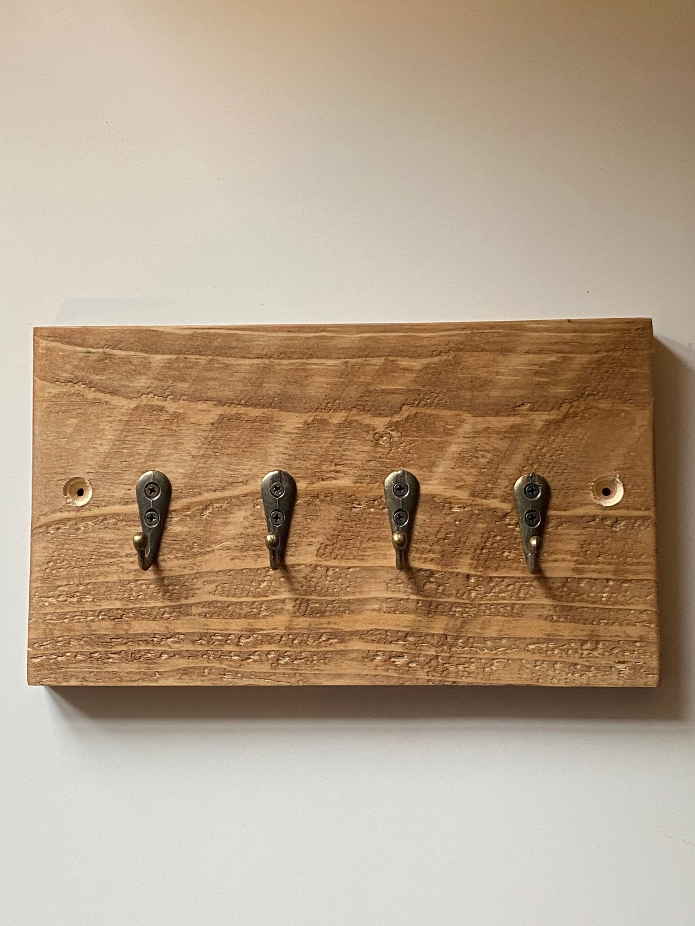 Rustic Wooden Key Hooks Holder Hanging Key Hook Display Etsy