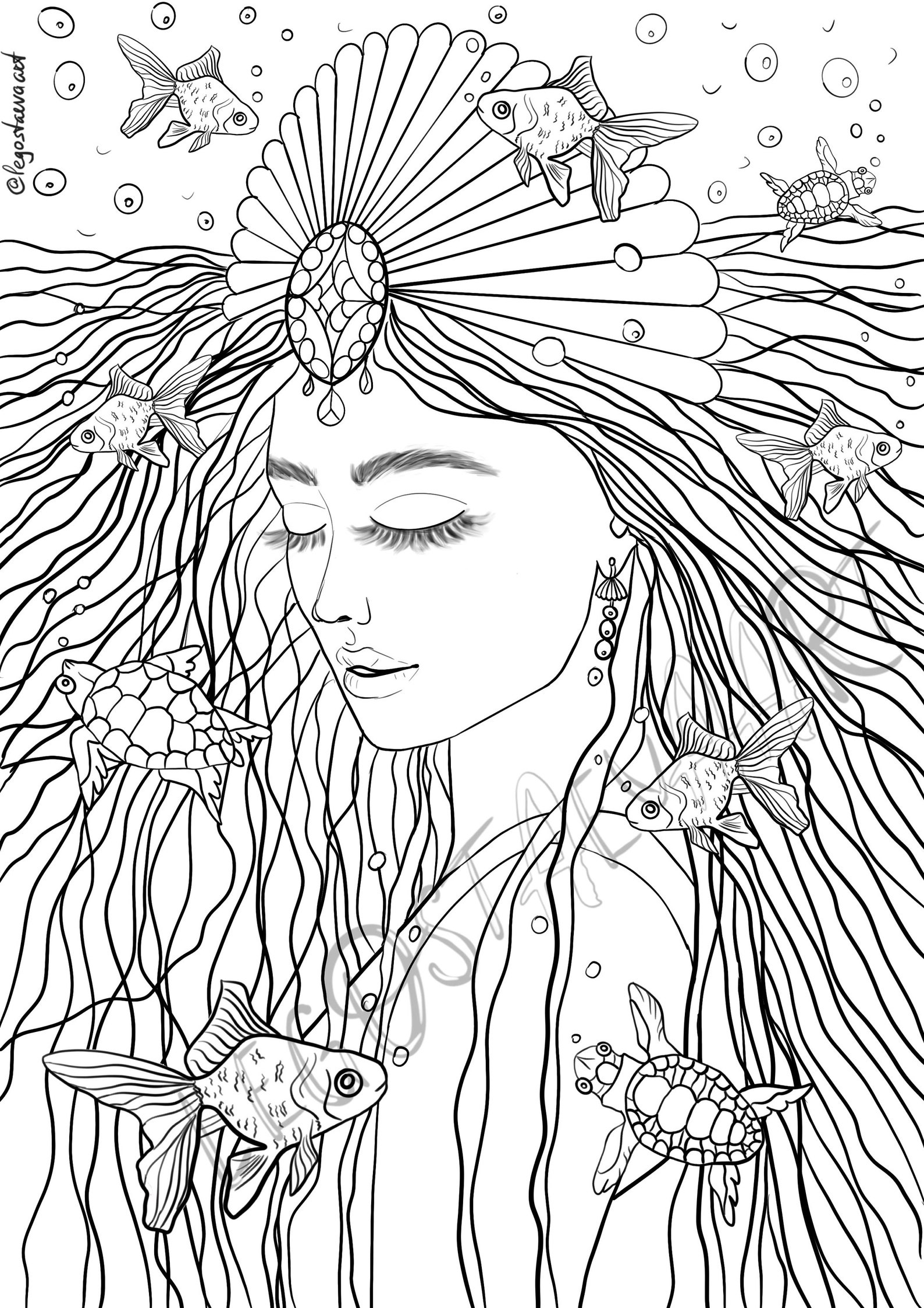 Coloring Pages three Fantasy Princesses PDF 3 A4 | Etsy