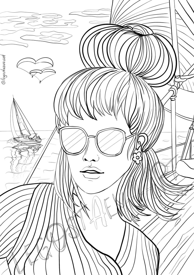Printable Coloring Pages Fashionista on the | Etsy