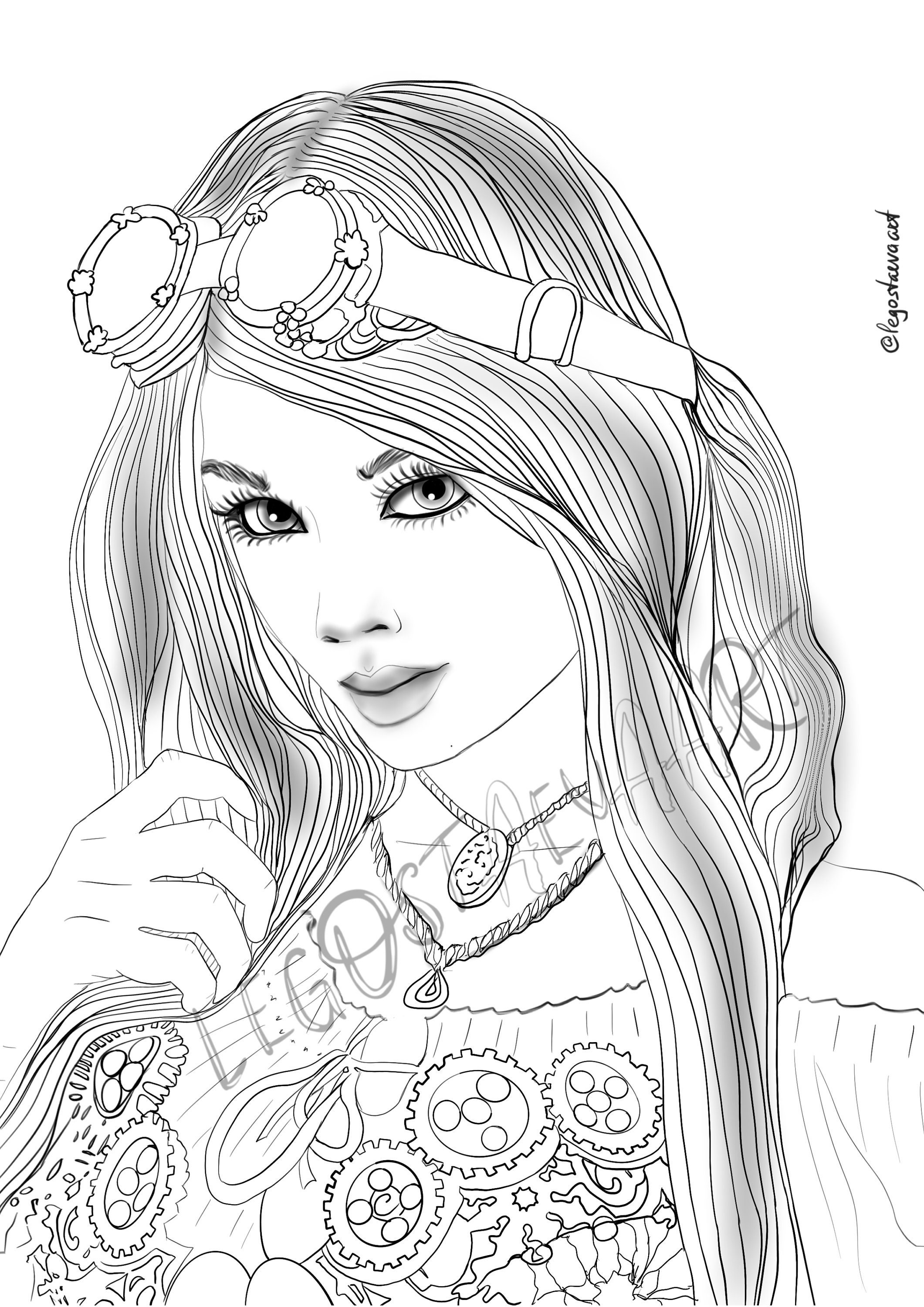 Coloring Pages Girls Girl Teens Teenage Color Printable Books Tumblr 