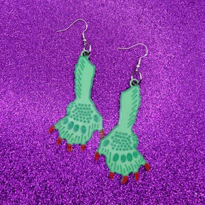 Creature Claws Horror Statement Earrings 3D Printed, Weird Earrings, Unique Earrings, Edgy Earrings, Horror Earrings, Alternative Earrings