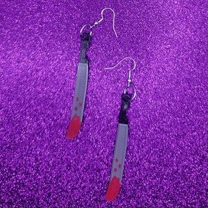 Machete Statement Earrings 3D Printed, Weird Earrings, Unique Earrings, Edgy Earrings, Drop Earrings, Alternative Earrings, Horror Earrings