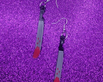 Machete Statement Earrings 3D Printed, Weird Earrings, Unique Earrings, Edgy Earrings, Drop Earrings, Alternative Earrings, Horror Earrings