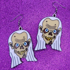 Crypt Statement Earrings 3D Printed, Weird Earrings, Unique Earrings, Edgy Earrings, Horror Earrings, Alternative Earrings