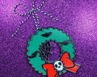 Spooky Wreath 3D Printed Christmas Ornament