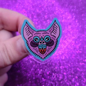 Bat Acrylic Pin, Spooky, Halloween, Goth