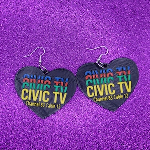 Civic TV Statement Earrings 3D Printed, Weird Earrings, Unique Earrings, Edgy Earrings, Drop Earrings, Alternative Earrings, Horror Earrings