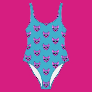 Pink Bat One-Piece Swimsuit