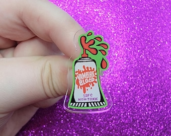 Vintage Halloween Vampire Blood Acrylic Pin