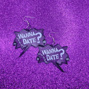 Wanna Date Horror Statement Earrings 3D Printed, Weird Earrings, Unique Earrings, Edgy Earrings, Horror Earrings, Alternative Earrings