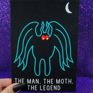 Mothman The Man The Moth The Legend Art Print 5&quot;x7&quot;