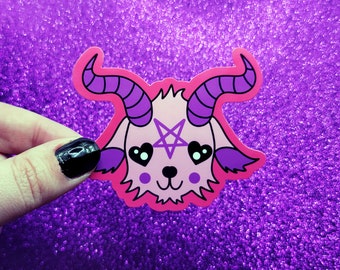 Sticker gothique pastel Baphomet 3 x 3 pouces