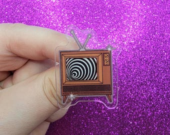 Spooky Retro TV Acrylic Pin