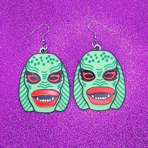 Creature Horror Statement Earrings 3D Printed, Weird Earrings, Unique Earrings, Edgy Earrings, Horror Earrings, Alternative Earrings