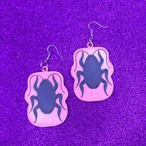 Pink Cockroach Statement Earrings 3D Printed, Weird Earrings, Unique Earrings, Edgy Earrings, Alternative Earrings