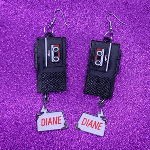 Diane Tonbandgerät Statement Ohrringe 3D Gedruckt, Sonderbare Ohrringe, Einzigartige Ohrringe, Edgy Ohrringe, Tropfen Ohrringe, Alternative Ohrringe