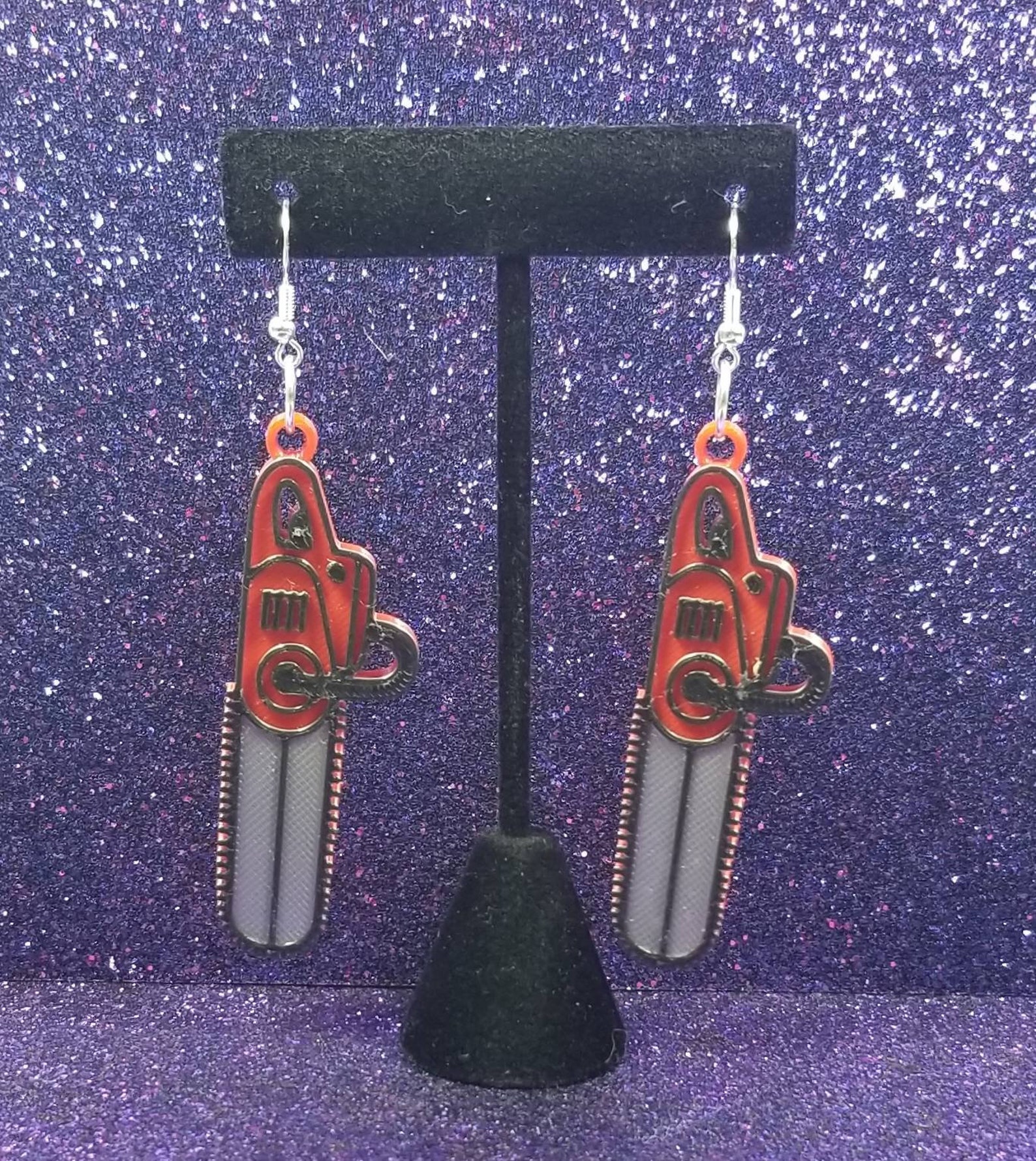 Groovy Chainsaw Statement Earrings 3D Printed Weird Earrings Etsy