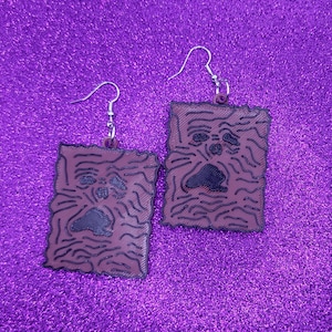 Necronomicon Horror Statement Earrings 3D Printed, Weird Earrings, Unique Earrings, Edgy Earrings, Horror Earrings, Alternative Earrings