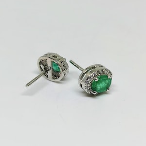 Radiant Emerald Gemstone Earrings in 925 Sterling Silver | Handmade Green Stone Jewelry for Women | Unique Gift Idea