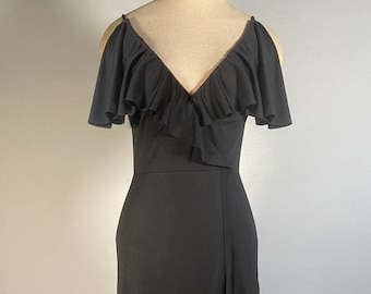 1970s Black Strapy Dress - Savvy by Emilio