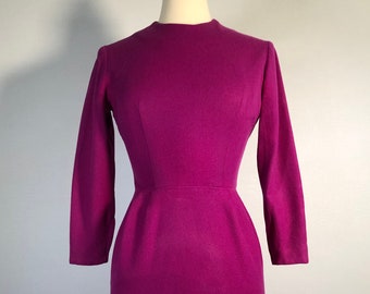 1960s Red Violet Wool Dress by AnR Jr.