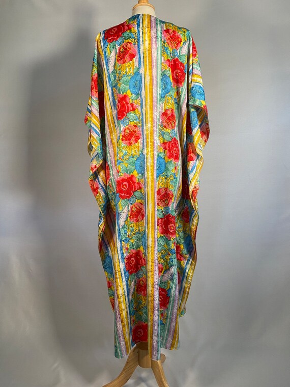 1990s Polyester Silk Floral Kaftan from Pakistan - image 2