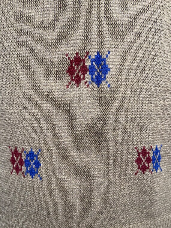1970s Tan Argyle Patterned Knitted Vest by Campus - image 7