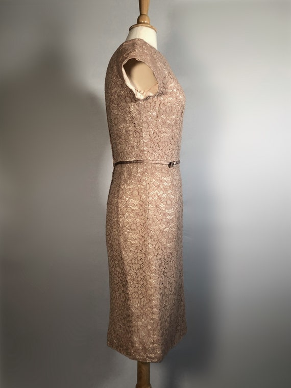 Early 1960s Beige Lace Dress and Jacket - image 5