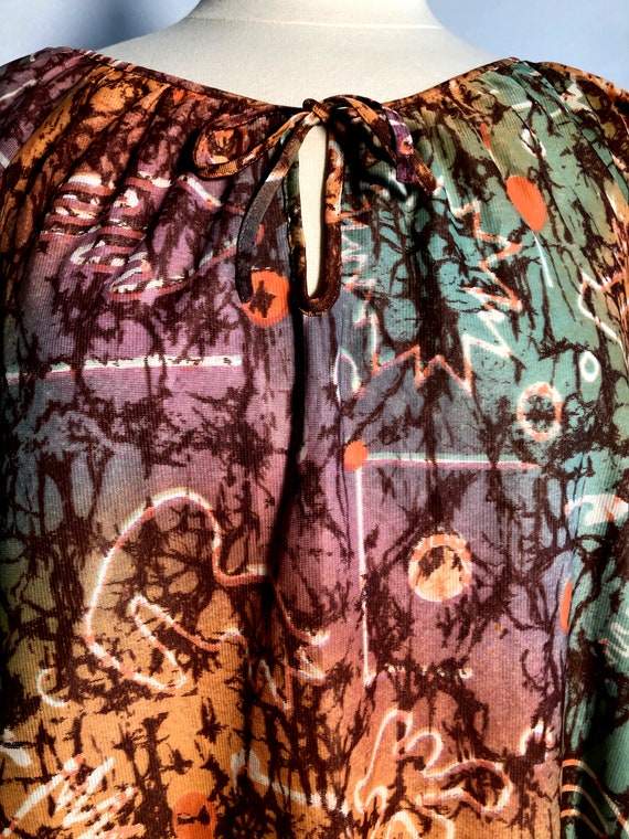 1970s Modern Print Tent Dress - image 6