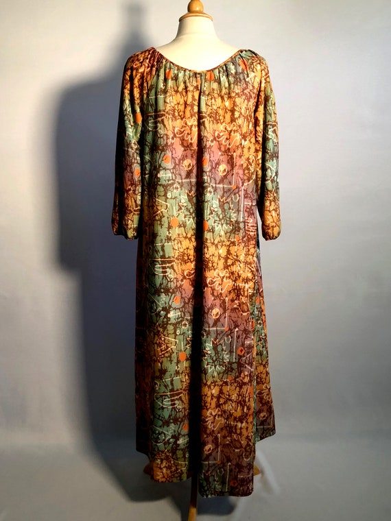 1970s Modern Print Tent Dress - image 2