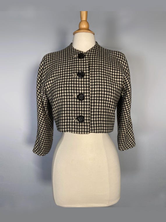 1940s Short Houndstooth Jacket - image 1